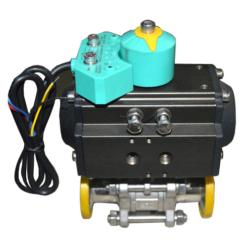 衛生級氣動三片式卡箍球閥