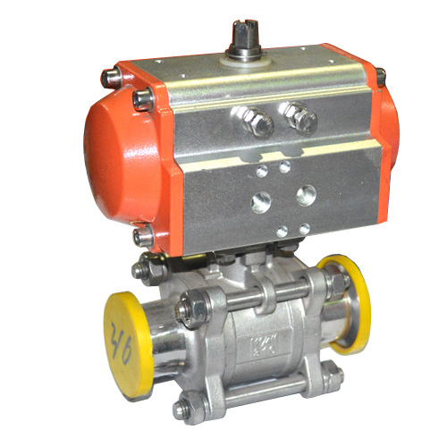 衛生級氣動三片式卡箍球閥