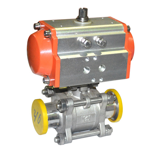 衛生級氣動三片式快裝球閥